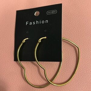 Gold heart earrings